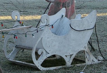 A plywood sleigh that a friend build years ago.  Click for bigger photo