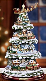 Thomas Kinkade Wonderland Express Animated Tabletop Christmas Tree With Train