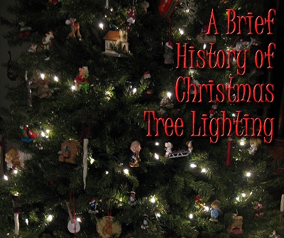 A Brief History of Christmas Tree Lighting. This is the Race family tree in 2008 with incandescent mini lights. Click for bigger photo.