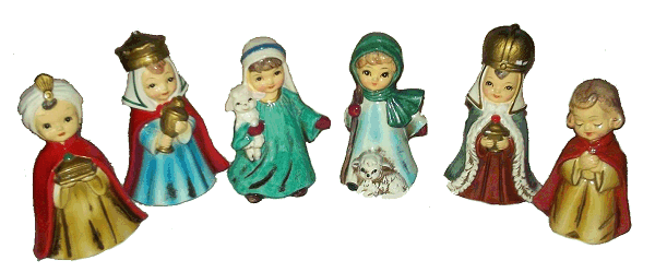 This Korean nativity set was missing Mary, and had some banged-up kings,