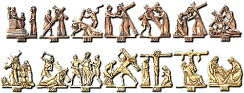 An example of a series of Stations of the Cross sculptures available from McKayChurchGoods.com
