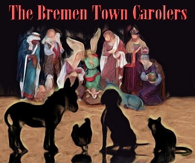 The Bremen Town Carolers, written by Paul Race for Family Christmas Online(tm) - Click for bigger photo.
